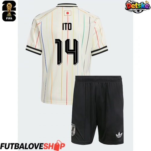 Dres Japonsko Junya Ito #14 Preč pre deti MS 2026 Krátky Rukáv (+ trenírky)